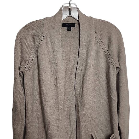 Ann Taylor Taupe Open Style Cardigan, XS - Picture 2 of 6